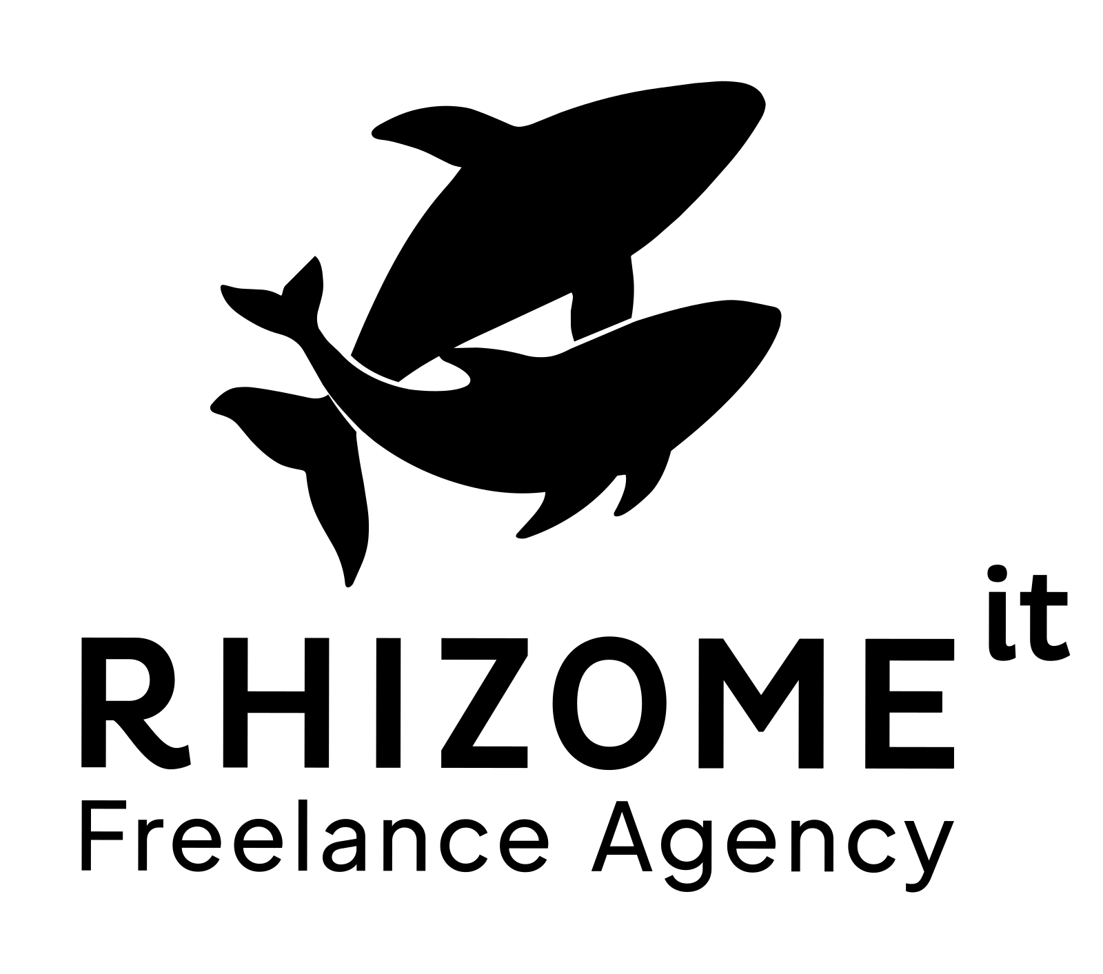 Logo Rhizome IT — Vertical · noir